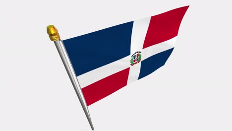 loop video of the dominican republic flag  fluttering in the wind, slow motion video of 4k , with alpha channel