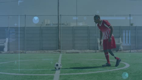 Digitale-Schnittstelle-Mit-Datenverarbeitung-Gegen-Männlichen-Fußballspieler-Mit-Beinprothese-Beim-Fußballspielen