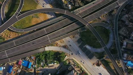 ciudad de zhuhai día soleado tráfico carretera cruce bloque de construcción panorama aéreo 4k china