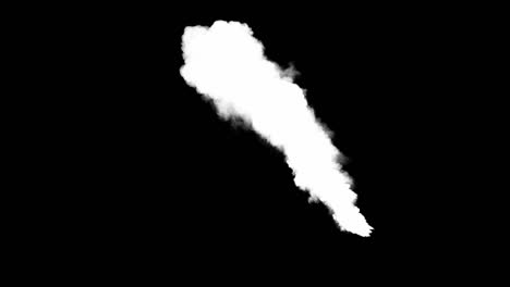 smoke column from fire used for large disaster, city destruction, alpha channel