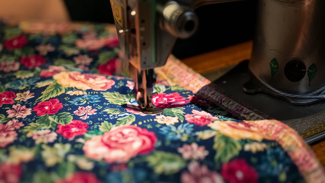 Sewing a Floral Quilt with a Vintage Machine