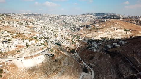 aerial footage over  east jerusalem palestinian neighborhood jabel mukaber