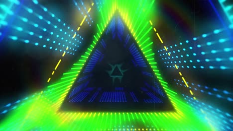 animation of glowing triangles