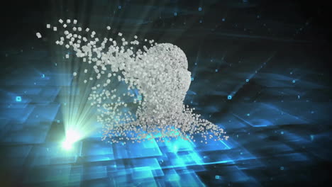 animación del procesamiento de datos sobre el humano digital