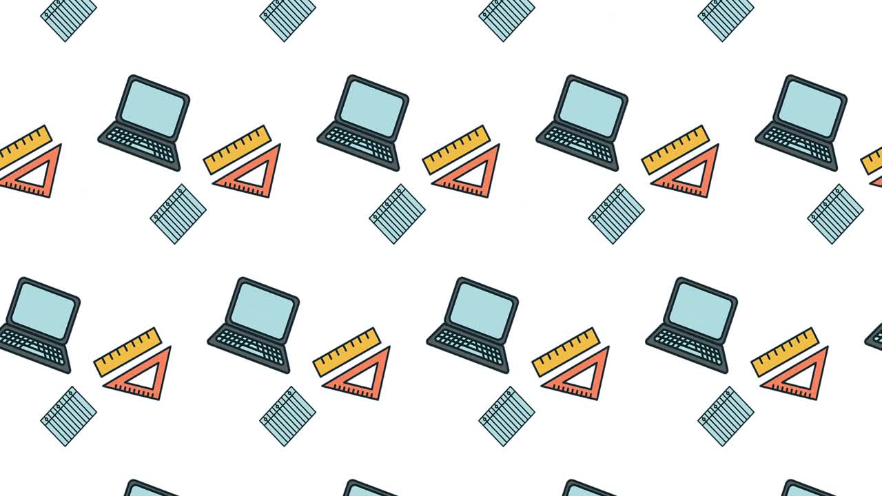 학교 아이템 아이콘의 애니메이션이  ⁇  배경에 움직입니다.