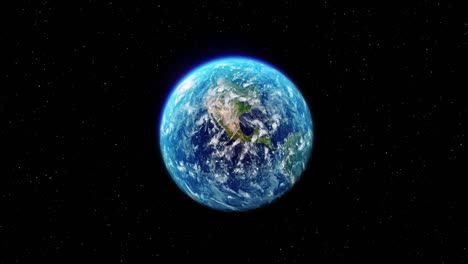 clouds earth slowly rotates from space stars twinkle.