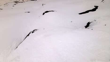 Aerial-take-of-argentière-glacier-in-the-french-alps,-nearby-Chamonix