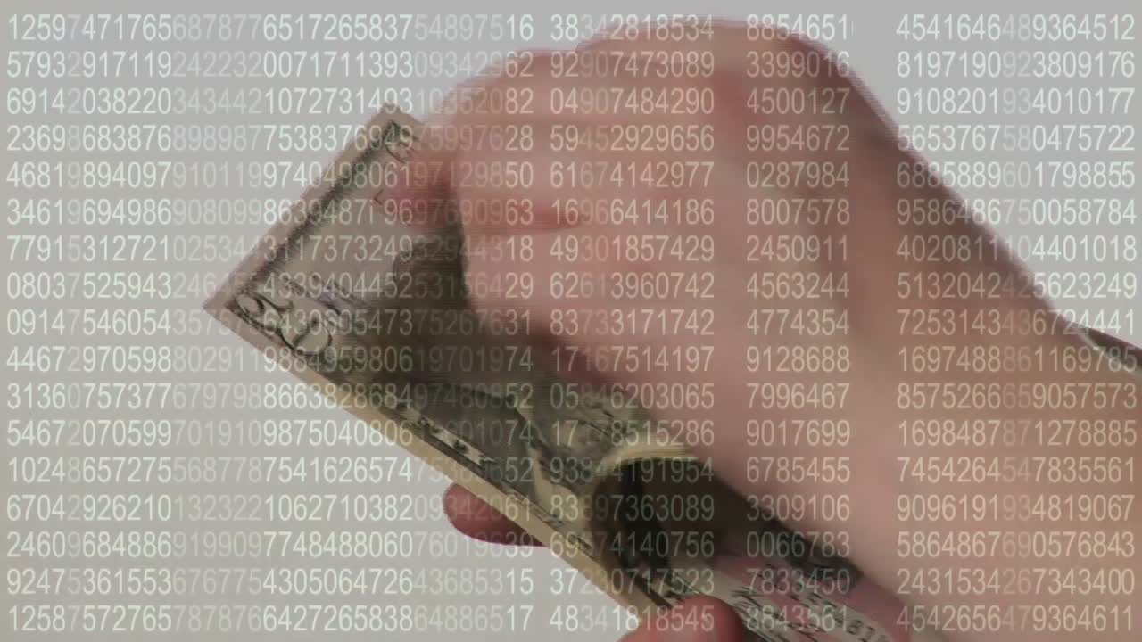 돈을 계산하는 손