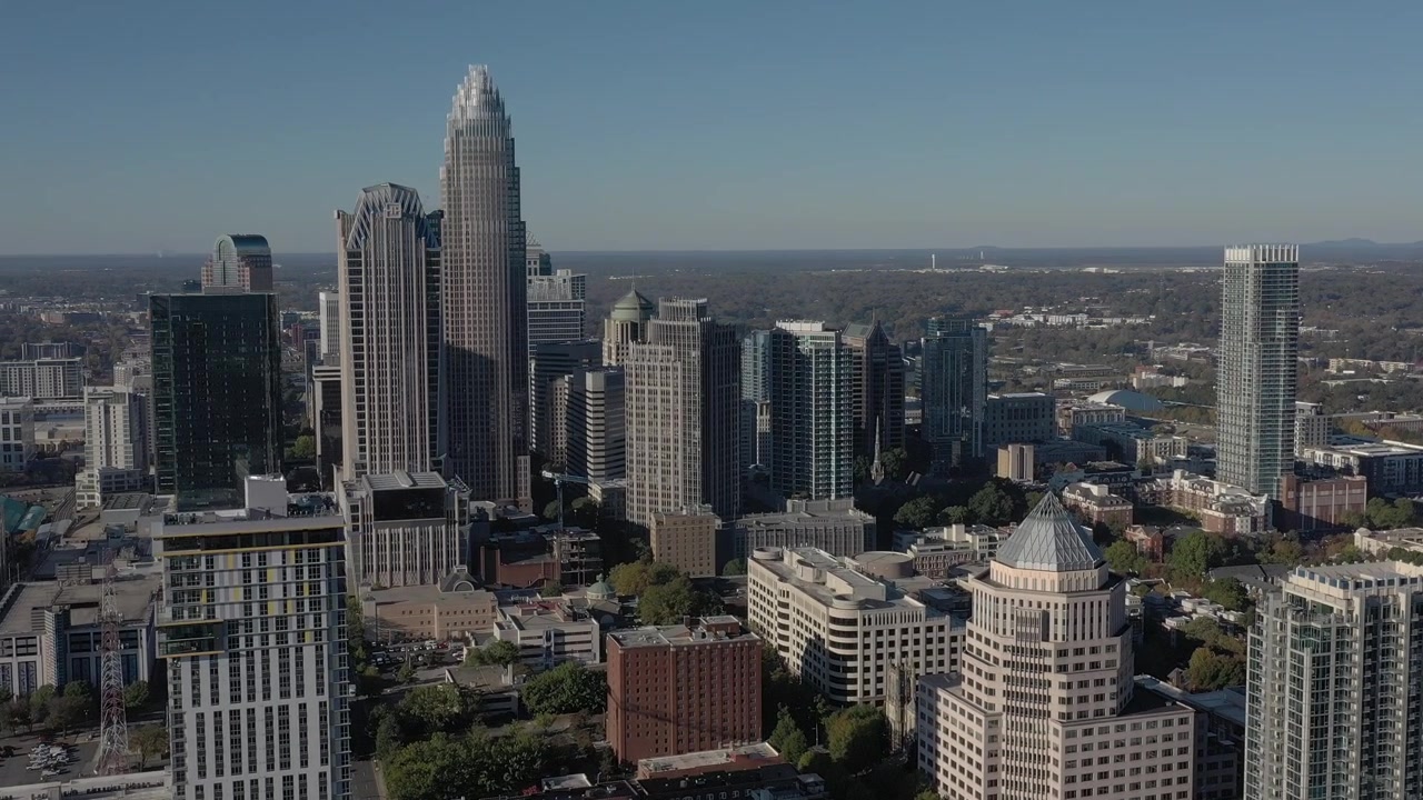 Drone Charlotte North Carolina Skyline del centro