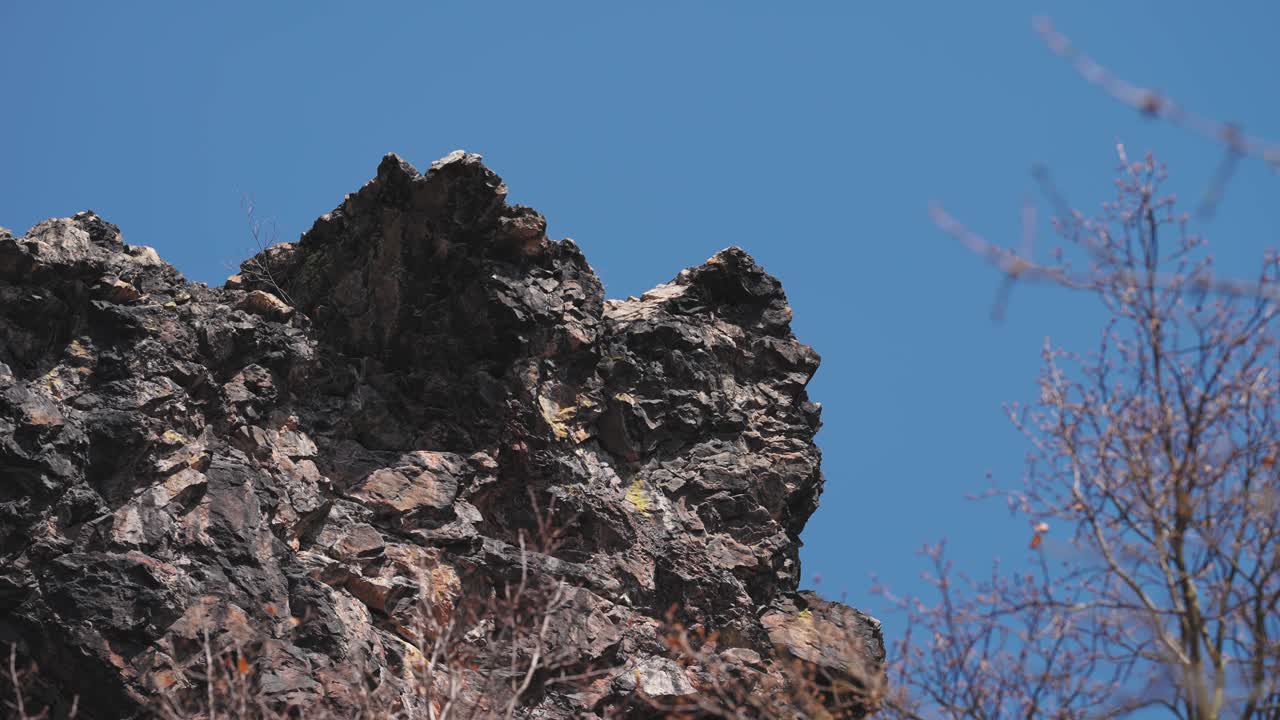 Dark jagged withered rocks