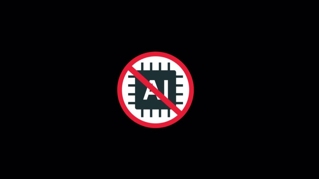 No AI Symbol on Black Background
