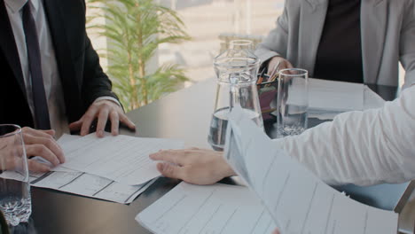 business meeting and contract review