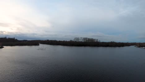 aerial footage of a norfolk broad, the weir in south walsham