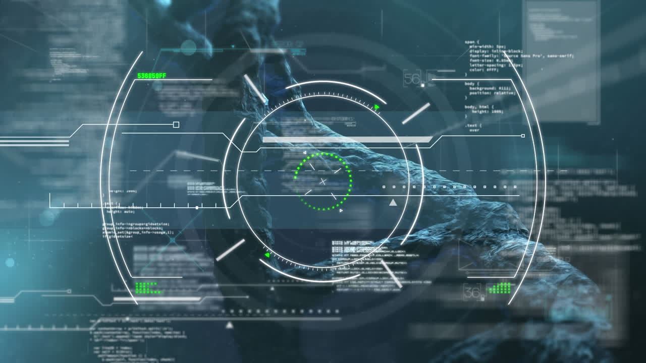 Animation of diverse data over dna chain on navy background