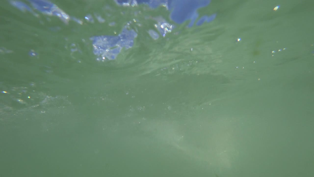 una chica nada en el mar en un anillo de goma.