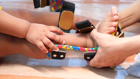 child getting ankle brace fitted