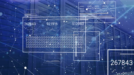 animation of digital data processing over computer servers