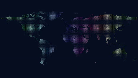 Digitale-Weltkarte-Aus-Neonfarbenen-Regenbogenpunkten-Auf-Schwarzem-Farbverlauf