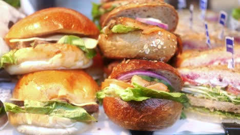 burgers display for sale at local store in singapore ,