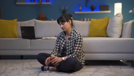 la mujer con el efecto placebo.