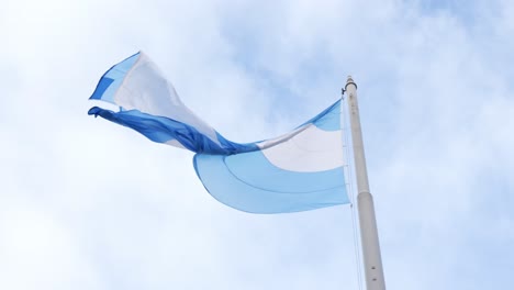 Cielos-Patrióticos,-Bandera-De-Argentina-En-La-Ciudad-De-Buenos-Aires.