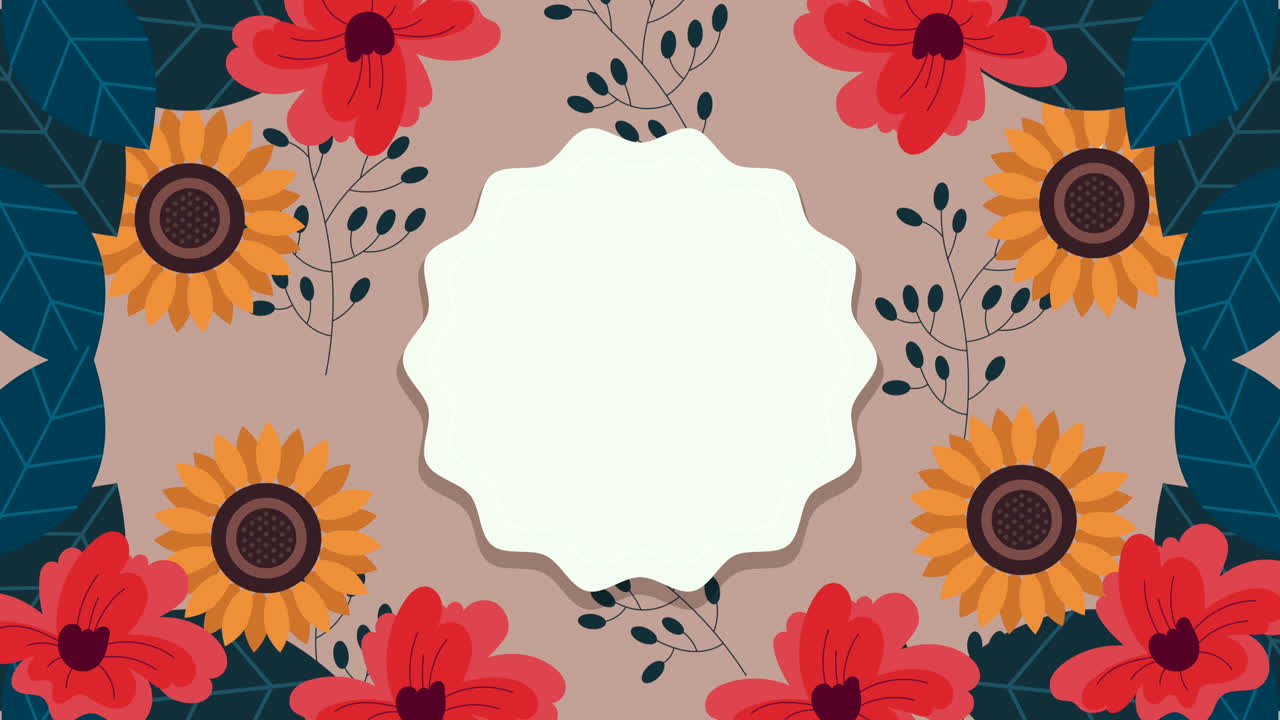 flores hermosas animación de patrón de jardín