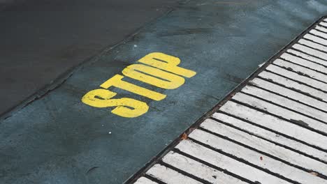 stop sign on pavement