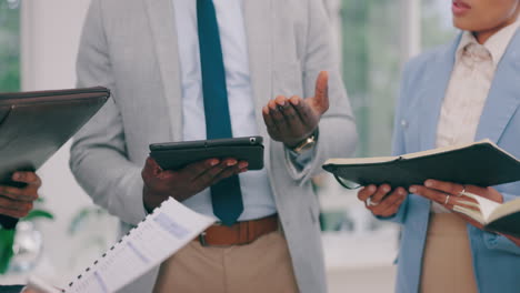 Closeup,-business-people-and-group-with-a-tablet