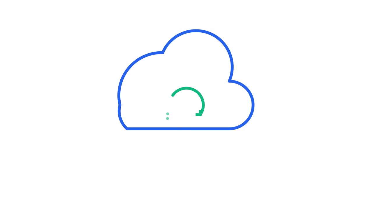 Animated Cloud Icon with Rotating Loading Symbol