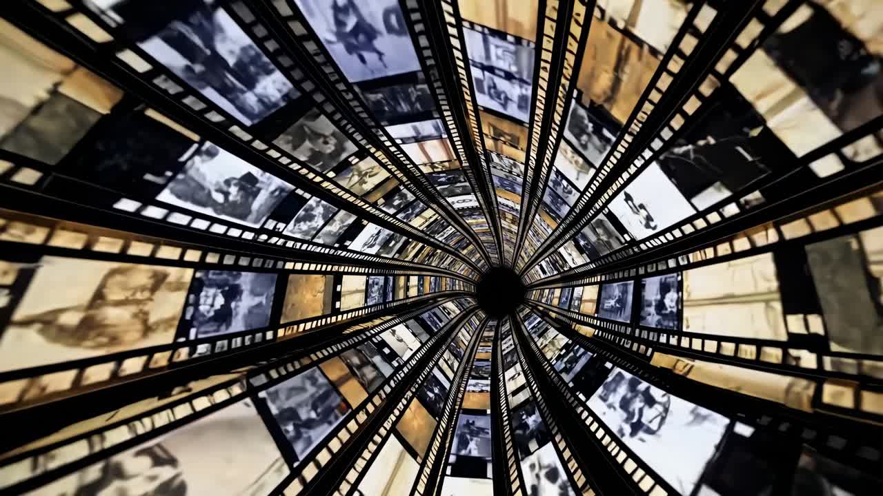 Vintage filmrulle-spiral med billeder