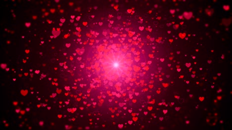 bucle sin costuras, día de san valentín bucleable fondo abstracto, corazones voladores, uhd 4k 3840x2160.
