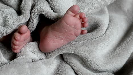 close up shot of baby foot while sleeping