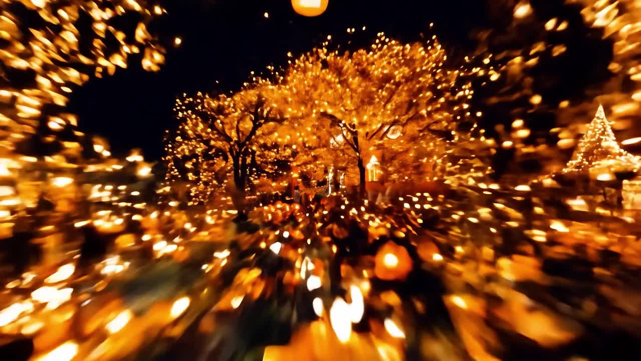 작은 마을의 할로윈 장식