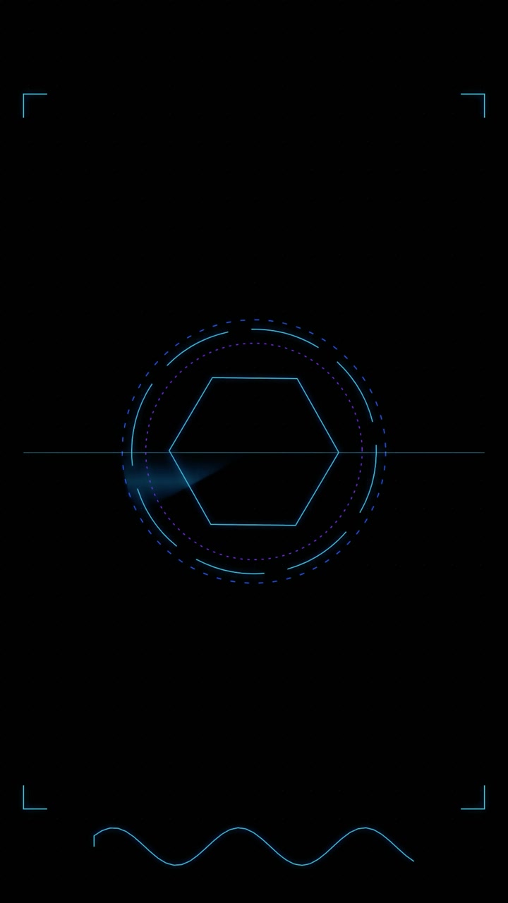 Futuristic Digital Hexagon Radar Interface Animation