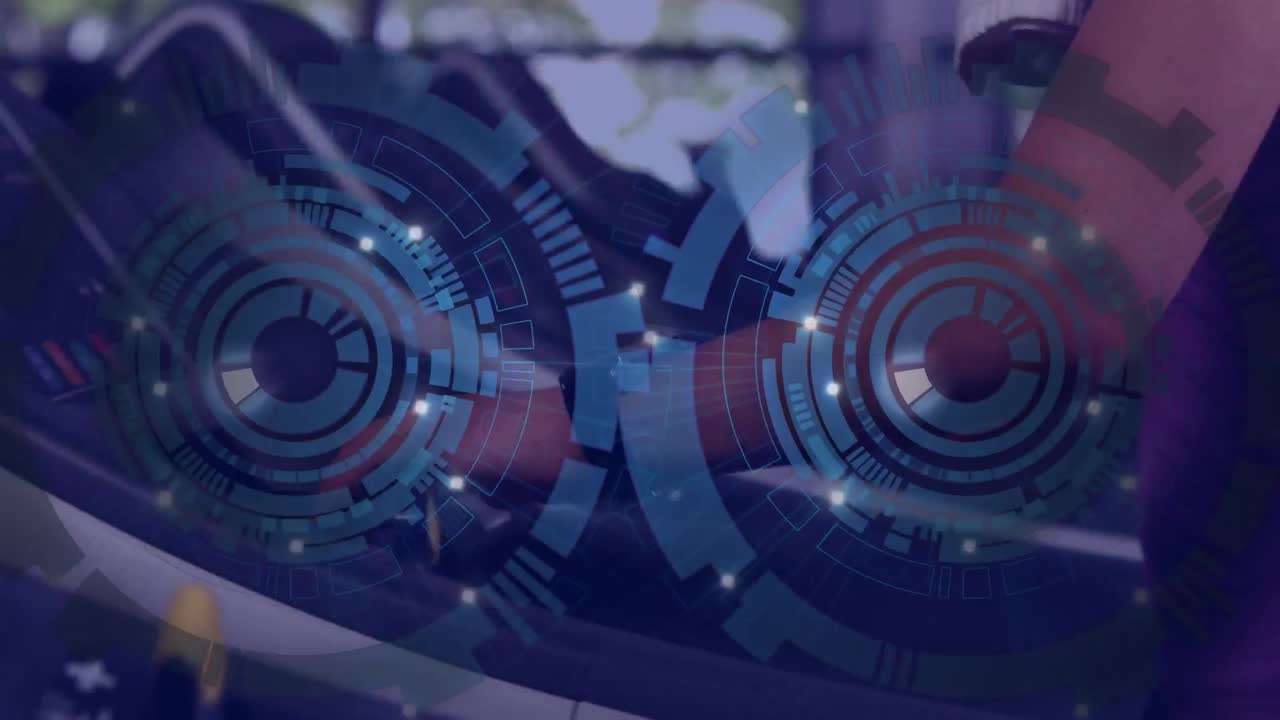 체육관에서 운동하는 백인 운동선수에 대한 스 스캔의 애니메이션