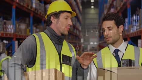 animación del procesamiento de datos sobre las personas que trabajan en el almacén