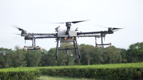 disparo en cámara lenta de un dji agras t30 despegando para completar un proyecto agrícola