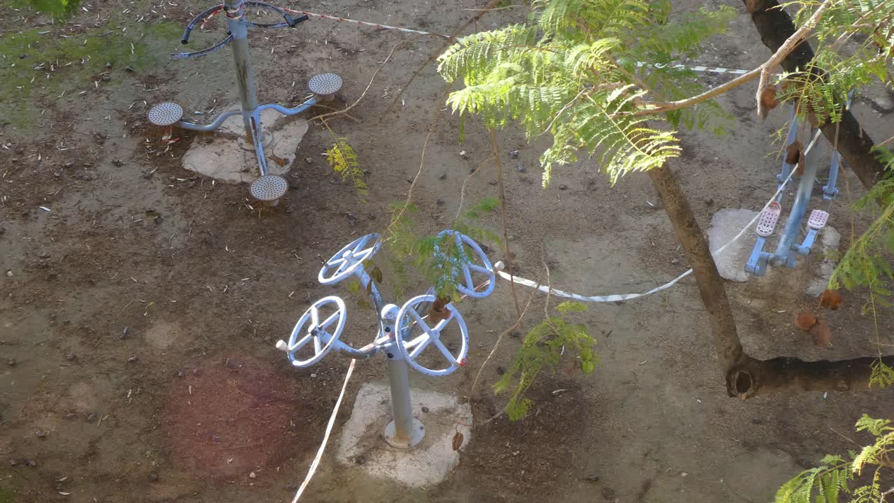 zona de gimnasia para mayores cerrada por el coronavirus