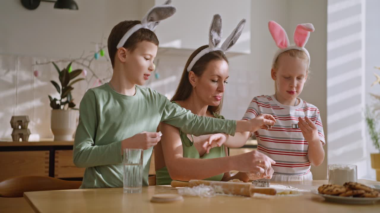 Family Baking Easter Cookies