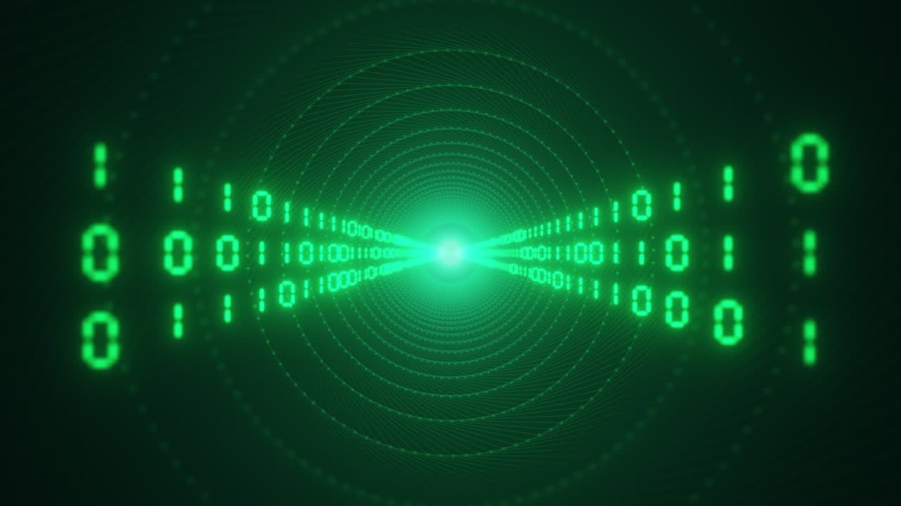 Information flow futuristic matrix transfer digital code numbers big data tunnel 3d rendering