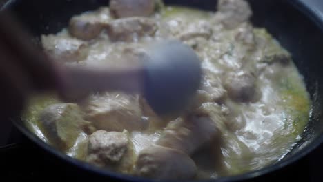 cocinando un plato de pollo cremoso