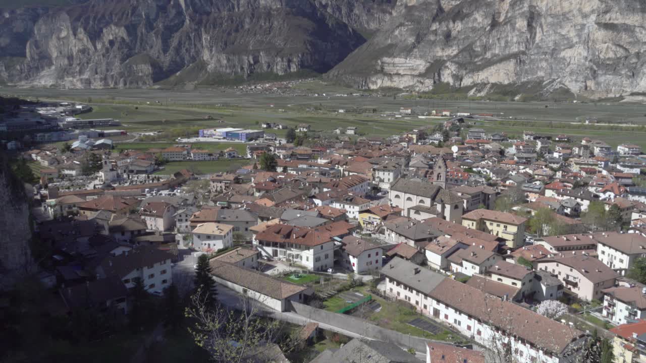 View over Salurn - Salorno, South Tyrol towards Rovere della Luna, Trentino, Italy on a nice sunny day in spring