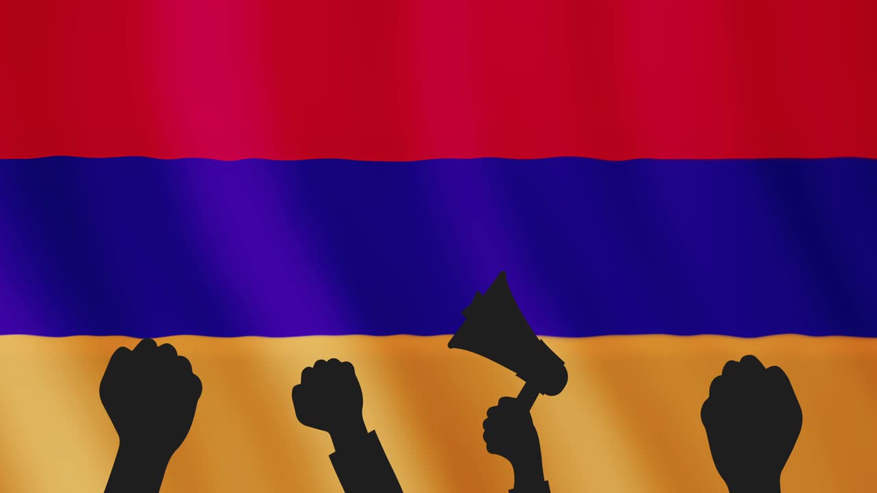 protesta, manifestación de la gente en armenia. resolución de video 4k.