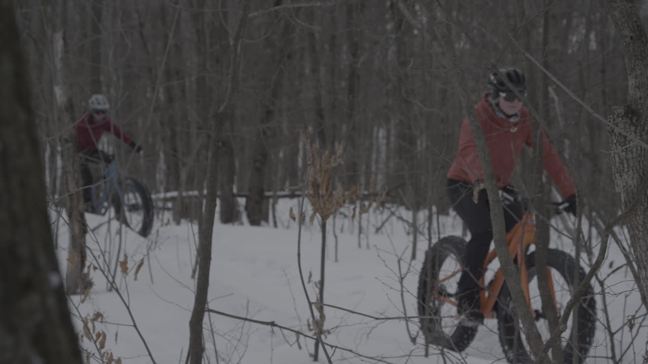 Winter active lifestyle sports fat biking