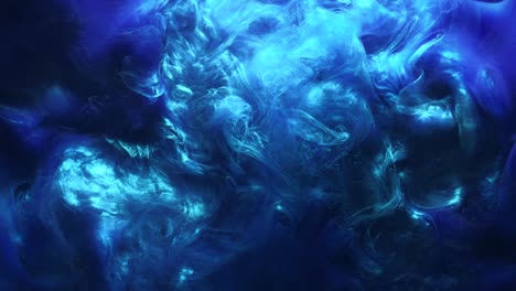 smoke cloud motion glitter blue paint flow water