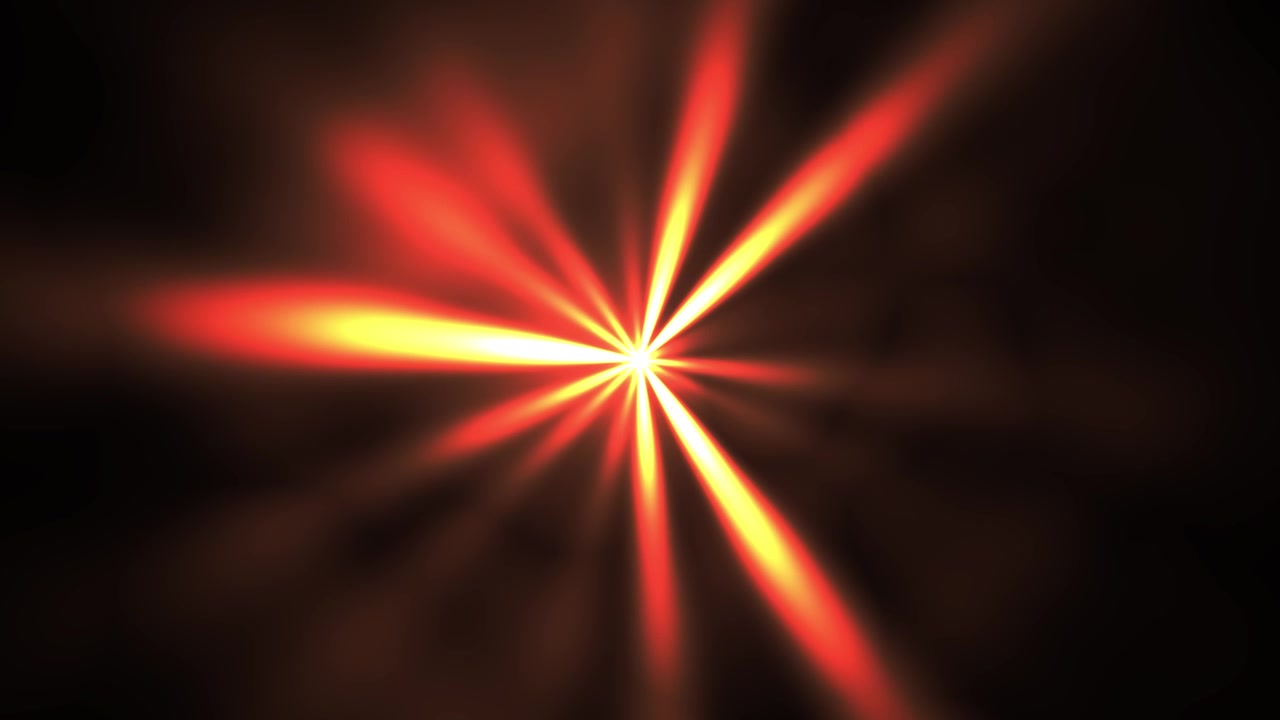 Abstracte Pulserende Lichtuitbarsting met Rode en Gele Stralen