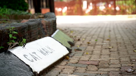 close-up of a walkway sign in johannesburg zoo, south africa