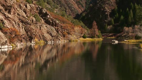 gunnison river during autumn in the black canyon of the gunnison national park in montrose, colorado, united states