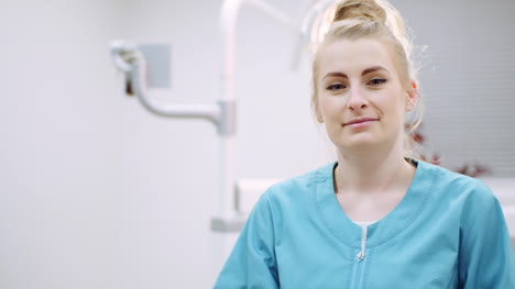 portrait of positive female doctor at clinic 4