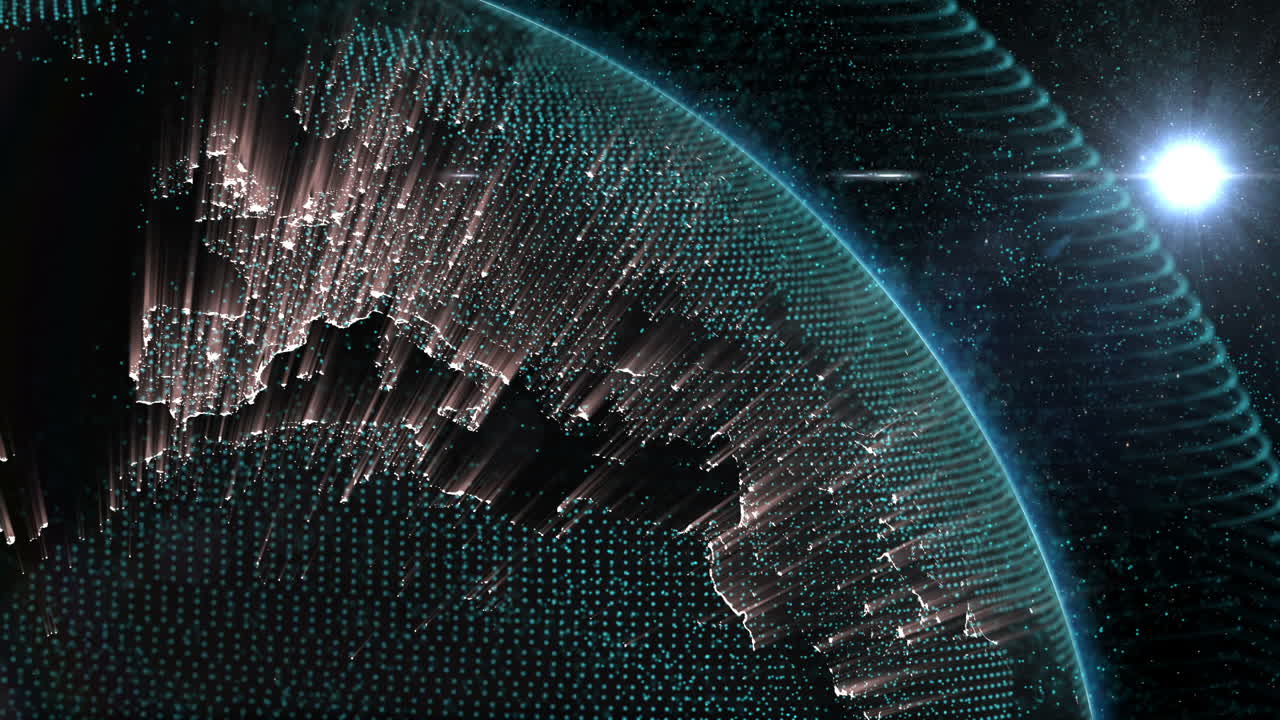 Close up of the Earth turning on itself